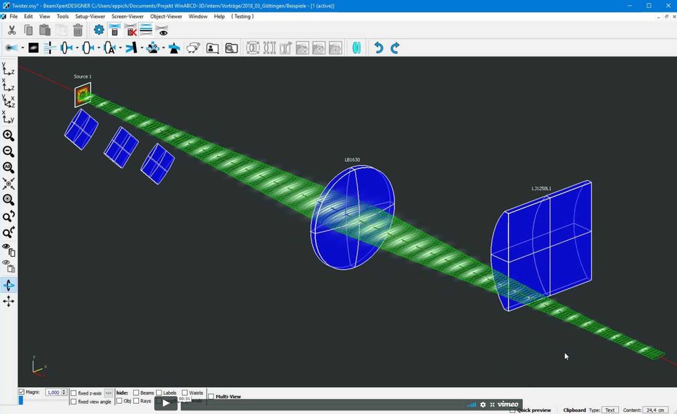 Example: Laser beam symmetrisation with BeamXpertDESIGNER